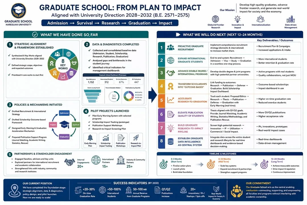 Graduate School of Strategic Structuring, 8 main tasks in line with Naresuan University's direction