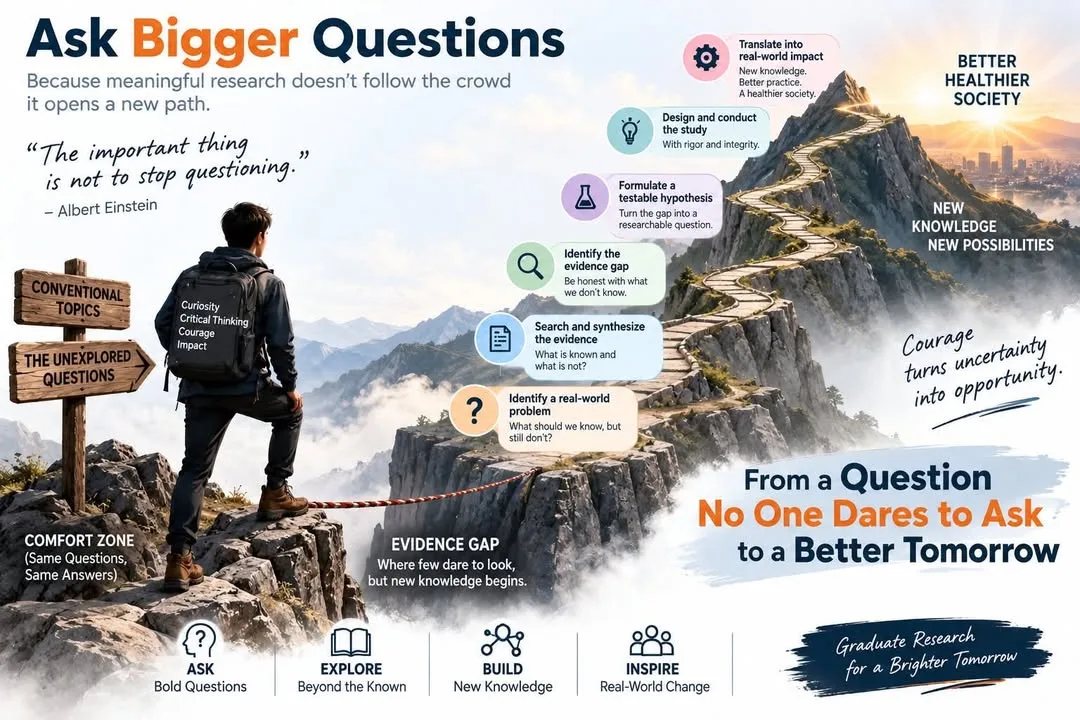 From “Questions No One Dares to Ask” to Research Topics that Create New Knowledge