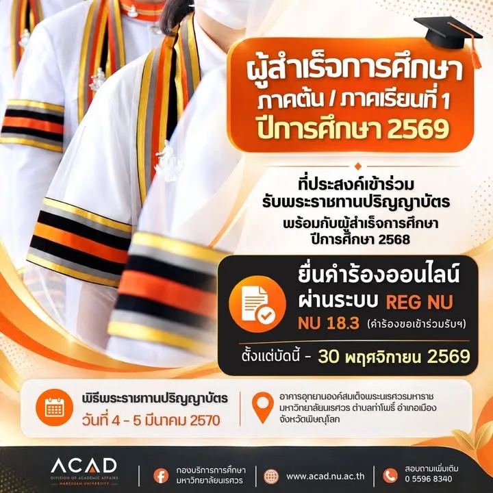 ผู้สำเร็จการศึกษา ภาคต้น / ภาคเรียนที่ 1 ปีการศึกษา 2569